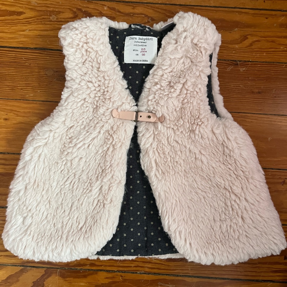 Zara Baby Girl pink Sherpa vest